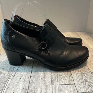 EARTH ORIGINS  Wheaton Winnifred Black Leather Ankle Booties Size 10M Witchcore